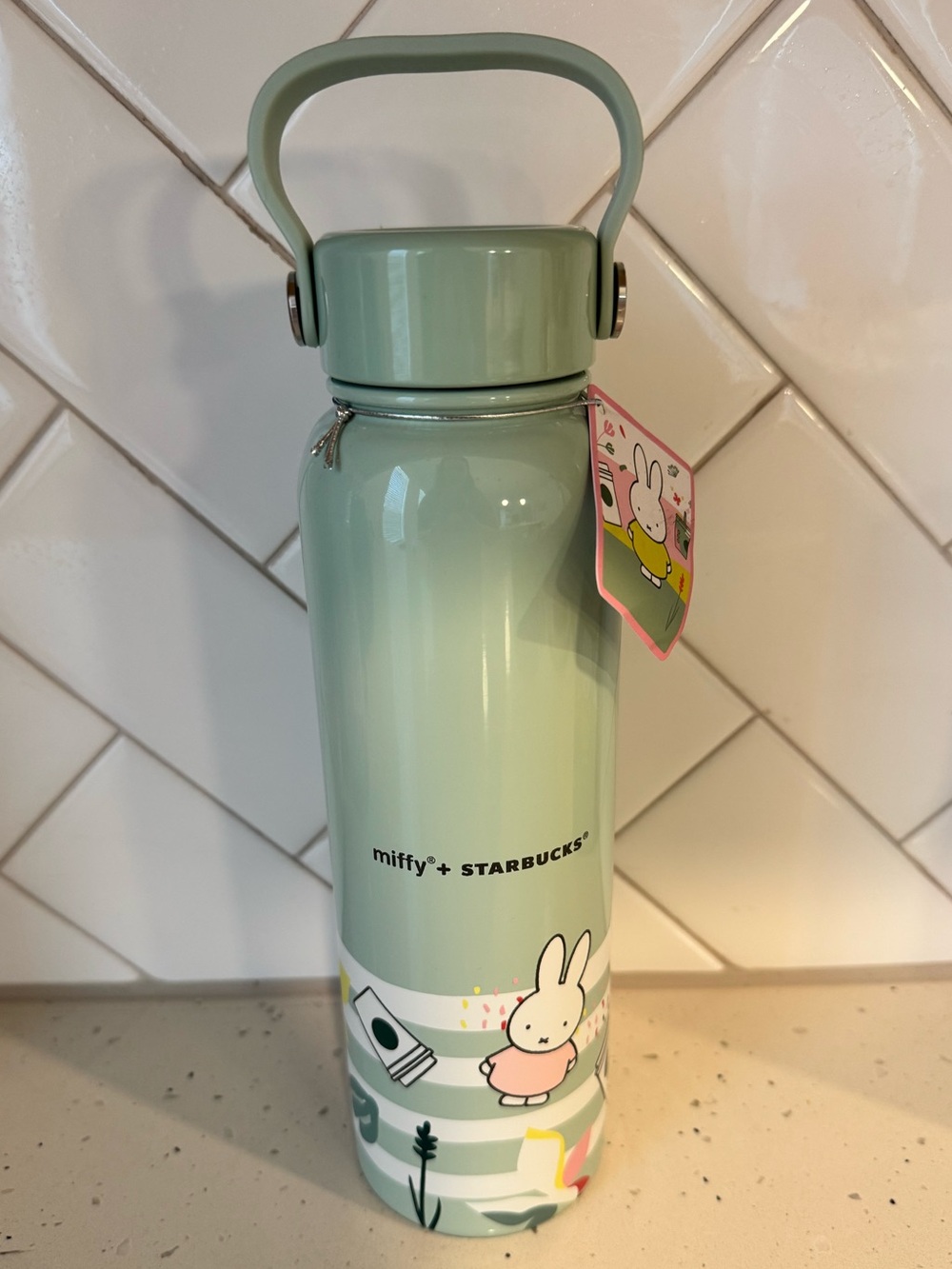Starbucks Mint Green Miffy Stainless Bottle with Handle